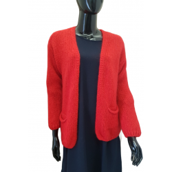 gilet rouge mohair